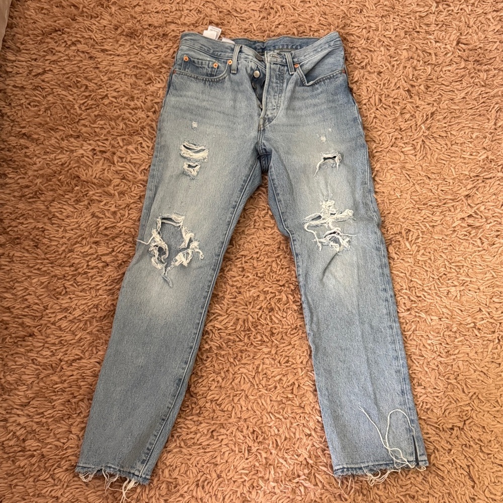 Levi's Light Blue Distressed Denim Jeans